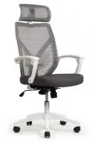 Кресло Оливер RCH W-203AC (сетка белая пластик/ткань серая)